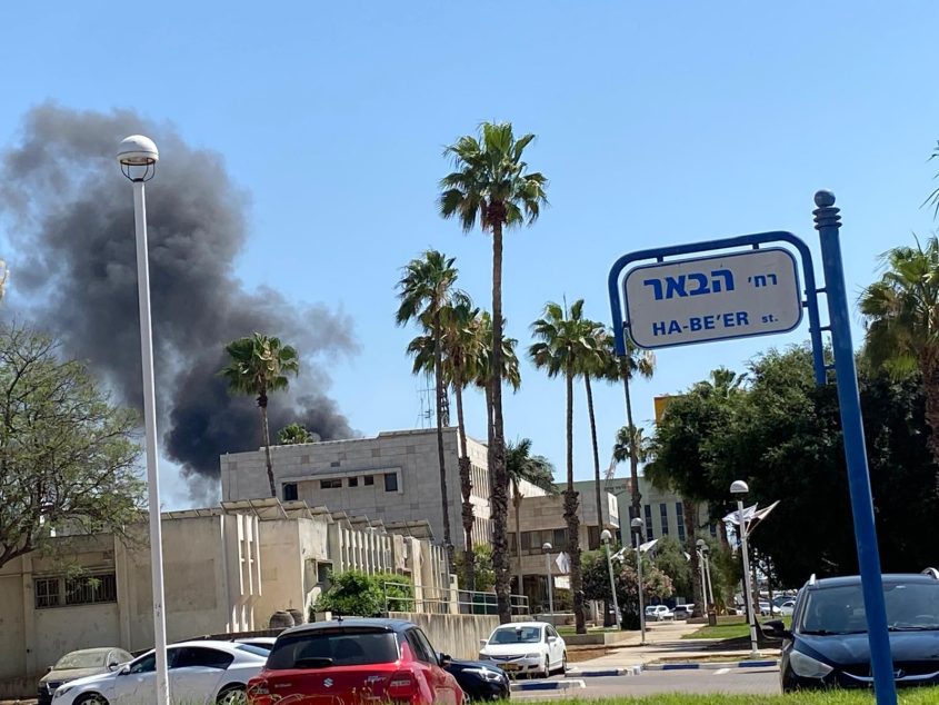 שריפה באזה"ת באר טוביה. צילום: תיעוד מבצעי כב"ה