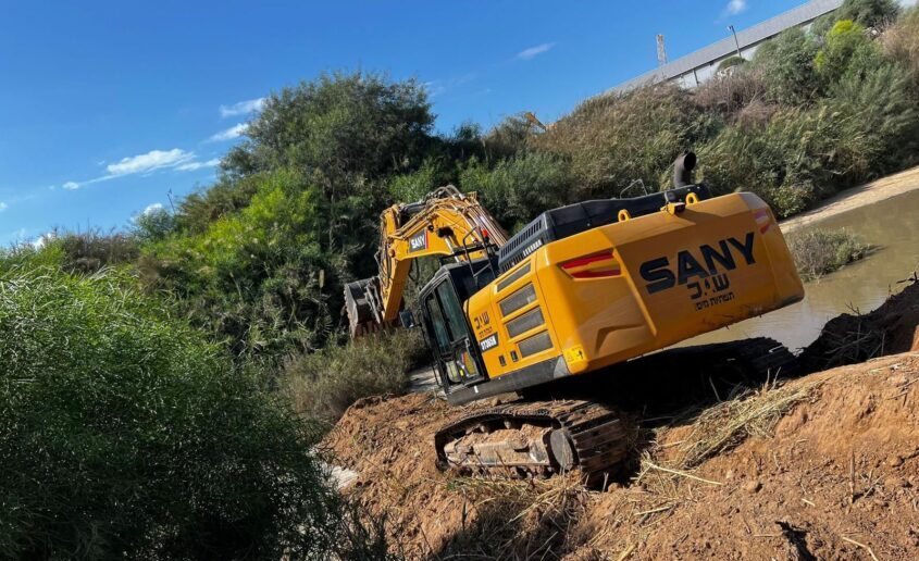 מהלך העבודות בנחל לכיש לשאיבת מי הביוב