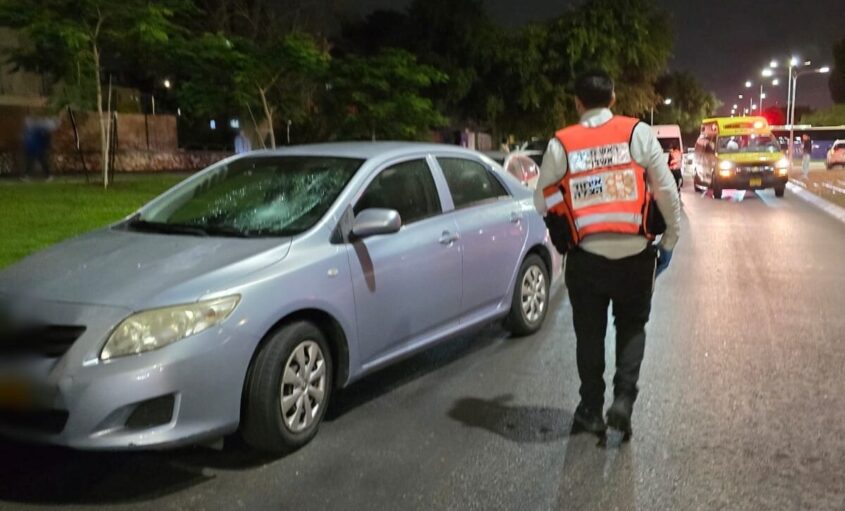 זירת התאונה ברחוב הנשיא ויצמן. צילום: דוברות איחוד הצלה