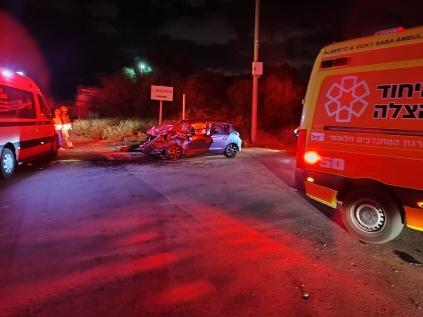 זירת התאונה ברחוב המגדלור. צילום: דוברות איחוד הצלה