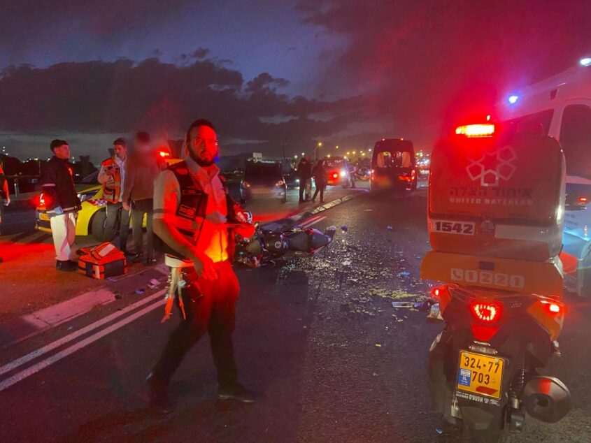 זירת התאונה בצומת נמל אשדוד. צילום: איחוד הצלה