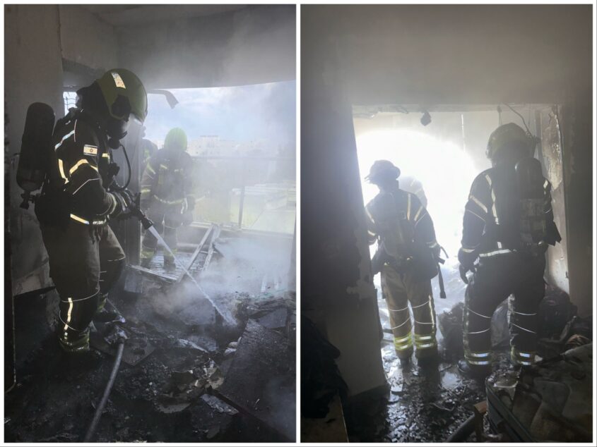 השריפה ברחוב מילמן. צילום: תיעוד מבצעי כבאות והצלה